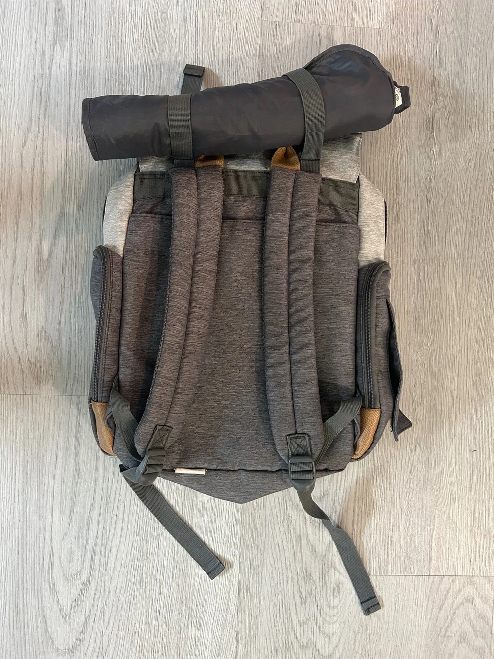 Eddie Bauer Two-Tone Gray and Tan Accent Backpack